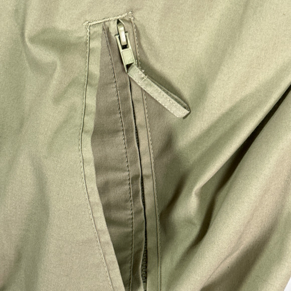 Vintage Windbreaker Jacket Adult XXL 2XL Brown Khaki Tan Piping Zip Buttons 90s - Picture 5 of 9